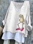 Loose Animal Linen T-Shirt