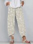 Cotton Floral Regular Fit Casual Pants