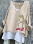 Loose Animal Linen T-Shirt