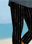 Women's Striped Print Casual Leggings