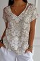 V Neck Casual Jersey T-Shirt