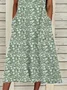 Women's Sleeveless Summer Green Floral Printing Crew Neck Daily Going Out Casual Maxi H-Line Fit & Flare Dress Dress