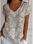 V Neck Casual Jersey T-Shirt