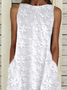 Women's Sleeveless Summer White Floral Printing Crew Neck Daily Going Out Casual Maxi H-Line Fit & Flare Dress Dress