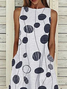 Women's Sleeveless Summer White Abstract Polka Dots Printing Crew Neck Daily Going Out Casual Maxi H-Line Fit & Flare Dress Dress