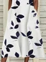 Women's Sleeveless Summer White Floral Printing Crew Neck Daily Going Out Casual Maxi H-Line Fit & Flare Dress Dress