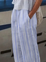 Women's Striped Print Casual Pants