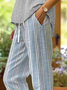 Women's Striped Print Casual Pants