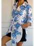 Vintage Loose Casual Long Double Pocket Shirt