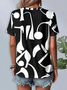 Women's Abstract Print Casual Round Neck Short Sleeve T-Shirt