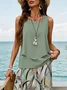 Women's Floral Print Casual Vest and Pants Two-Piece Set