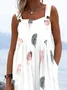 Vacation Feather Pattern Jumpsuit