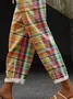 Women's Plaid Print Casual Pants
