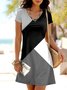 V Neck Urban Cotton Regular Fit Dress With No