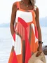 Regular Fit Cotton And Linen Vacation Multicolor Block Jumpsuit