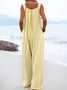 Striped Boho Linen Blend Jumpsuit