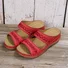 New large size slippers, retro stitching, non-slip round toe wedge heel, comfortable flat sandals for women