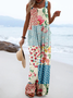 Loose Linen Blend Others Casual Jumpsuit