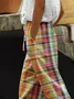 Women's Plaid Print Casual Pants