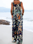 Others Botanical Pattern Casual Linen Blend Jumpsuit