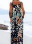 Others Botanical Pattern Casual Linen Blend Jumpsuit