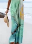 Vintage Loose Linen Blend Gradient Pattern Jumpsuit