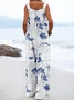 Loose Linen Blend Vintage Jumpsuit
