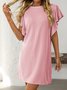 Women's Short Sleeve Summer Green Striped Printing Crew Neck Daily Going Out Casual Mini H-Line T-Shirt Dress Dress