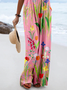 Casual Linen Blend Others Floral Jumpsuit