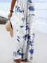 Loose Linen Blend Vintage Jumpsuit