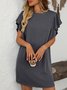 Women's Short Sleeve Summer Green Striped Printing Crew Neck Daily Going Out Casual Mini H-Line T-Shirt Dress Dress