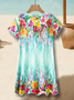 Casual V Neck Dress With No