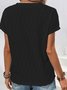 Women's Short Sleeve T-Shirt Spring/Autumn White Solid Round Neck Bat Sleeve Daily Outing Casual Tops