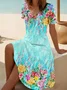 Casual V Neck Dress With No