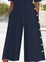 Women's H-Line V Neck Daily Going Out Casual Printing Plain Summer Ankle Pants Jumpsuit Romper