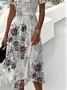 Floral Casual Regular Fit Dress With No