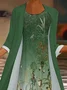 Women's Floral Spring Print Two Piece Dress