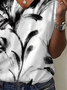 Women's Floral Print Casual V-Neck Short Sleeve T-Shirt