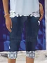 Regular Fit Casual Faux Denim Print Graphic Pants
