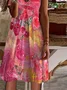 Casual V-Neck Printed Short-Sleeved Dress