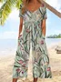 Women's H-Line V Neck Daily Going Out Casual Printing Floral Summer Ankle Pants Jumpsuit Romper