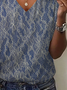 Women's Floral Print Casual V-Neck Short Sleeve T-Shirt