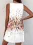Casual V-Neck Printed Sleeveless Dress