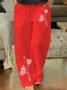 White Pockets Shift Casual Elastic Waist Pants
