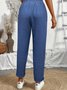 Faux Denim Print Graphic Casual Pants
