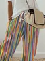 Women's Striped Print Casual Pants