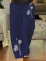 White Pockets Shift Casual Elastic Waist Pants