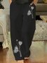 White Pockets Shift Casual Elastic Waist Pants