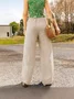 Women's Harem Pants Daily Outing Pants Pocket Elastic Waist Khaki Casual Solid Color Wide Leg Cotton Linen Loose Pants