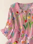 Women's Floral Print Casual Peter Pan Collar Shirt